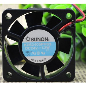 SUNON KDE2405PHS3 24V 1.2W 2 Wires Cooling Fan 